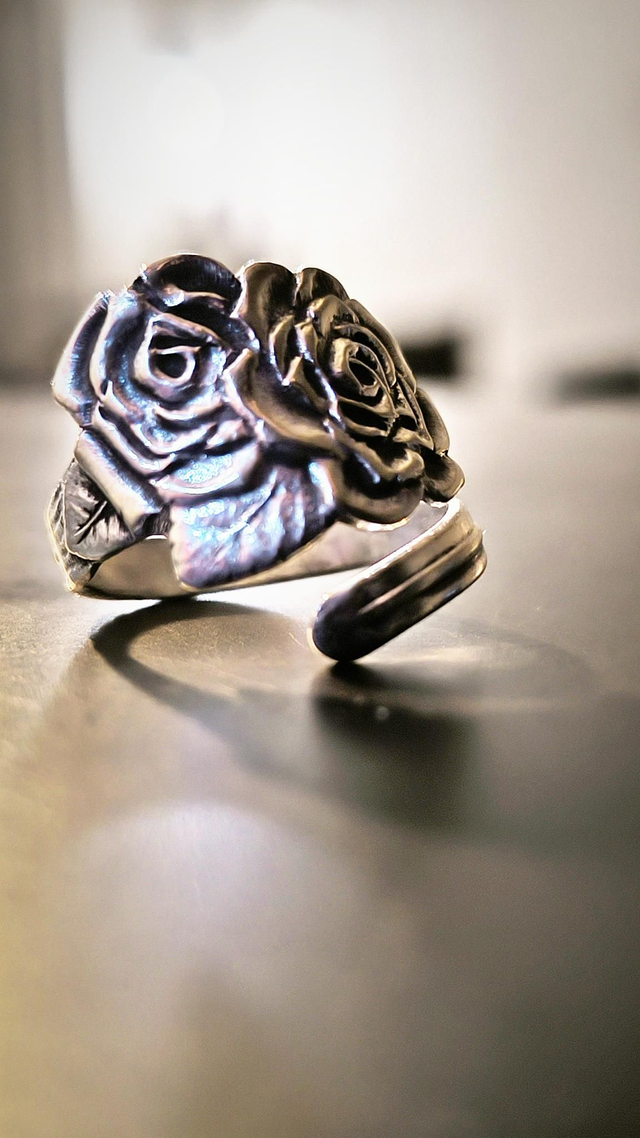 Bague rose argent massif T54