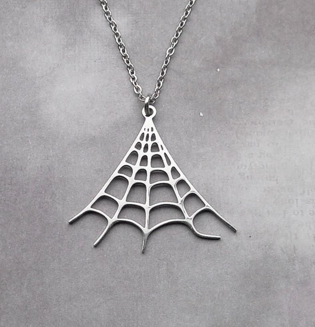 Steel Spider Web Necklace 