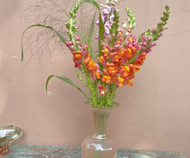  Rosa Opaline Glas Vase Murano 