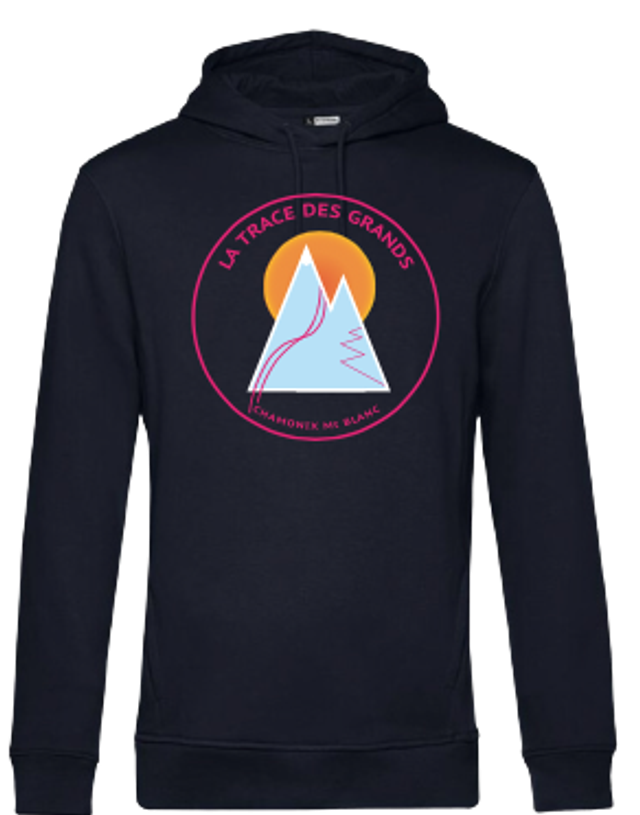 Sweat capuche TDG Navy Logo rose Vintage