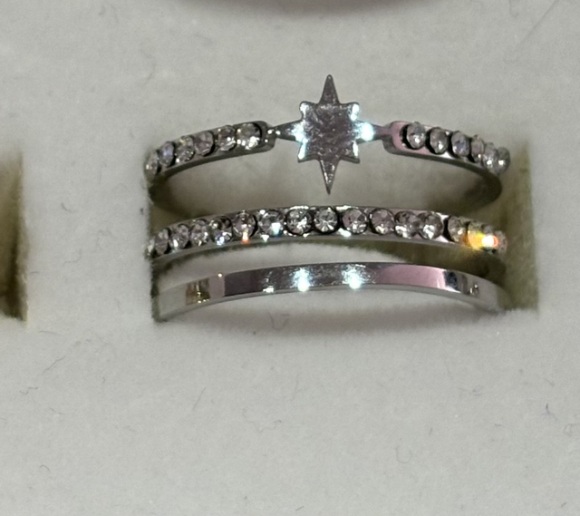 Bague acier étoile polaire