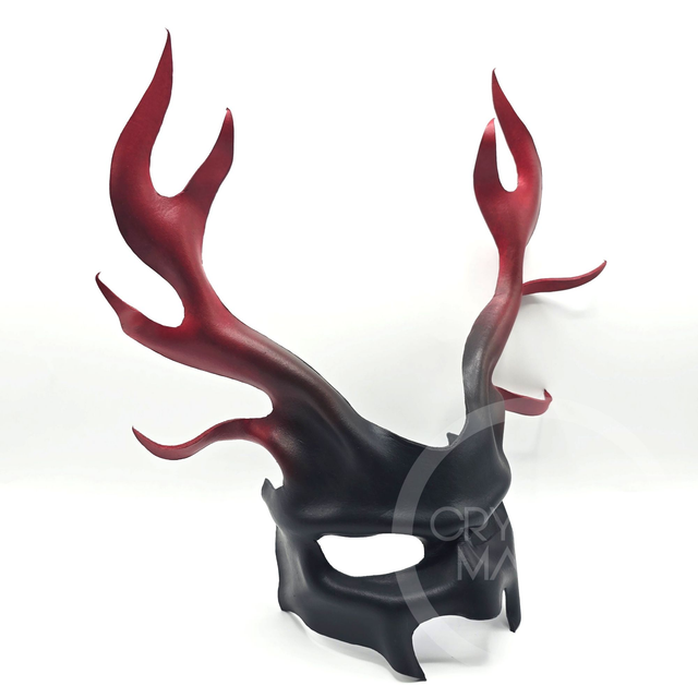 Black Leather Stag, red Antlers