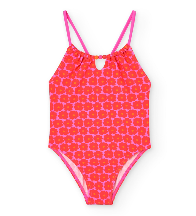 Boboli - costume intero fiorellini fucsia