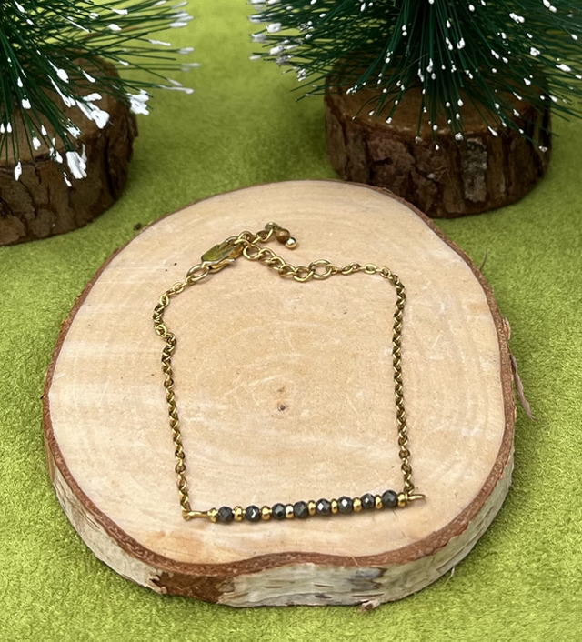 Bracelet Pyrite Acier Inoxydable 