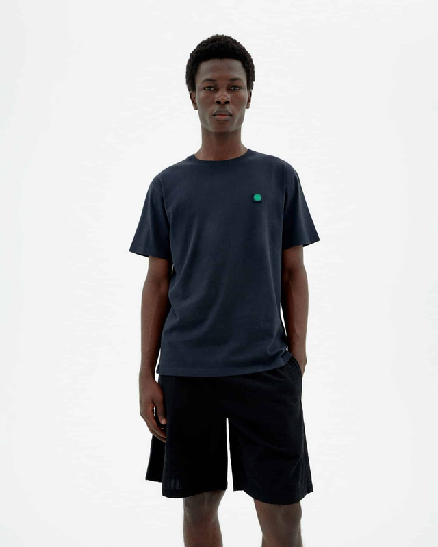 THINKING MU SOL CONTRAST NAVY TEE