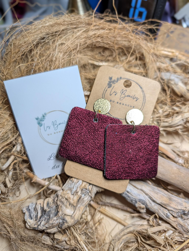 Boucles d'oreilles Perrine bordeaux p008