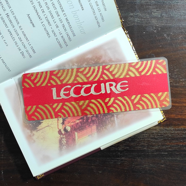 Marque-page Calligraphie Personnalisée | Rouge &amp; Or | Fait main