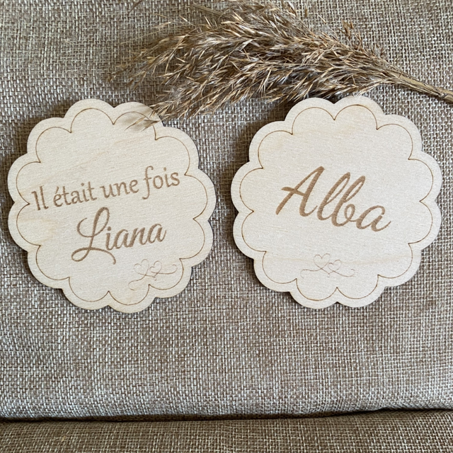 Carte bébé bois - Carte naissance bois personnalisée 