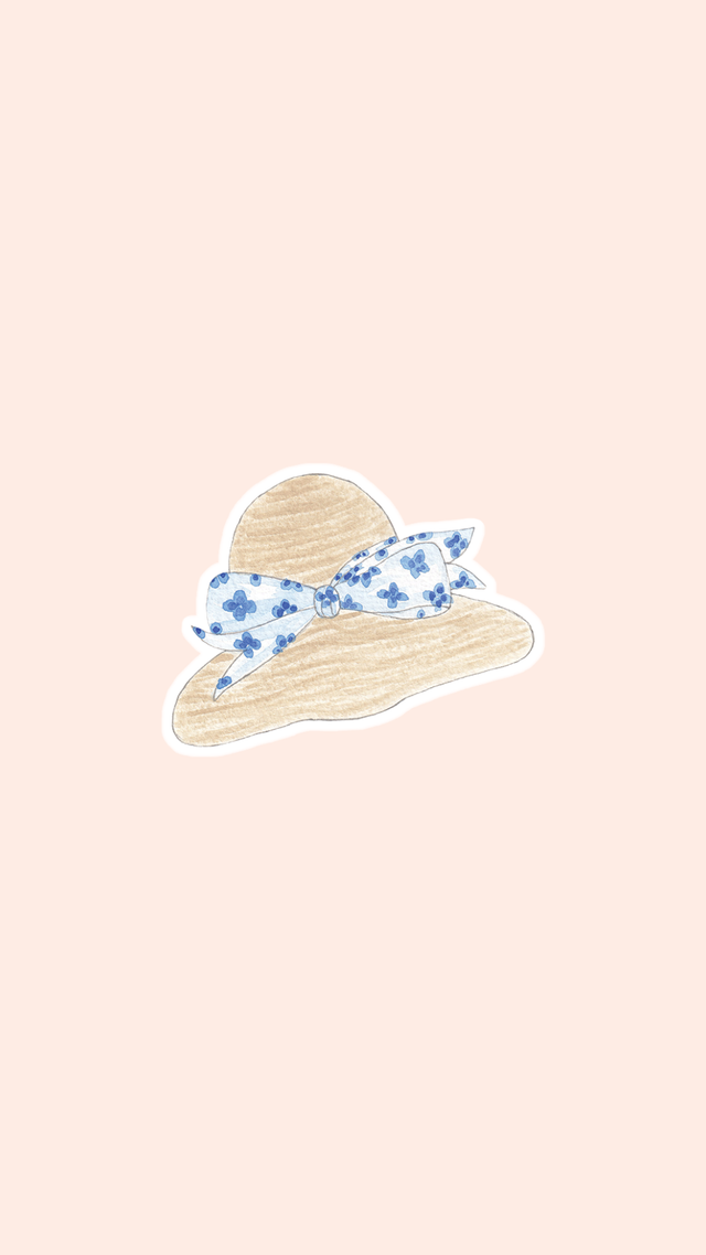 Sticker Chapeau de paille – Collection “Cocktails & coups de soleil” – Illustration aquarelle