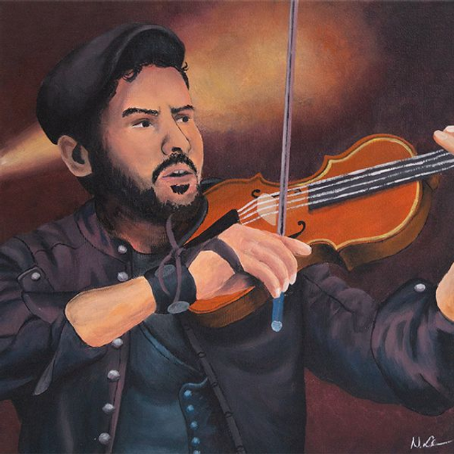 Gustavo Strauß an der Geige - Original