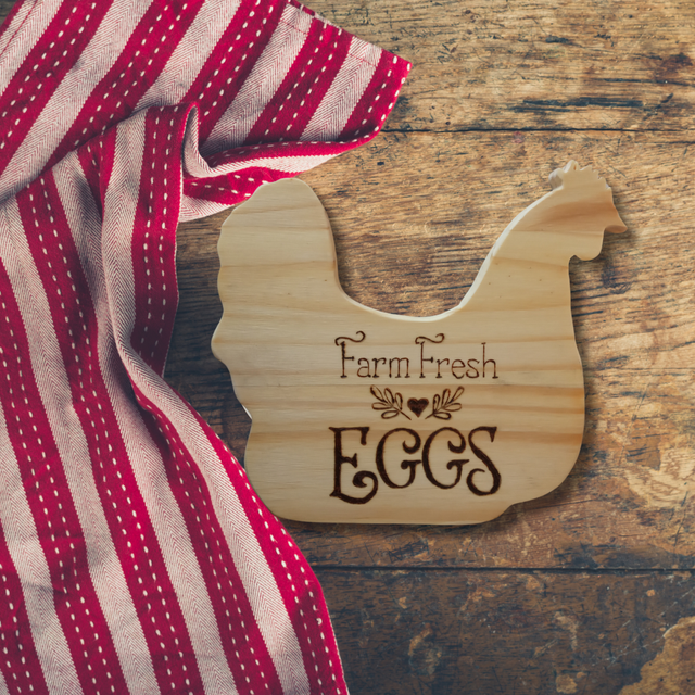 Dessous de plat en bois pyrogravé poule