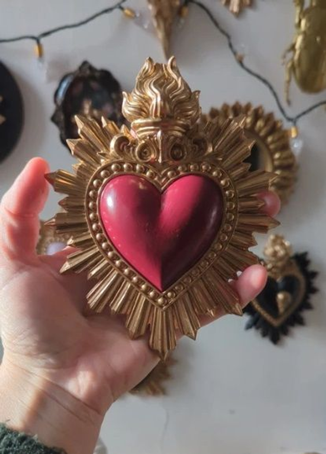 Décoration murale cœur ex-voto multiple couleurs