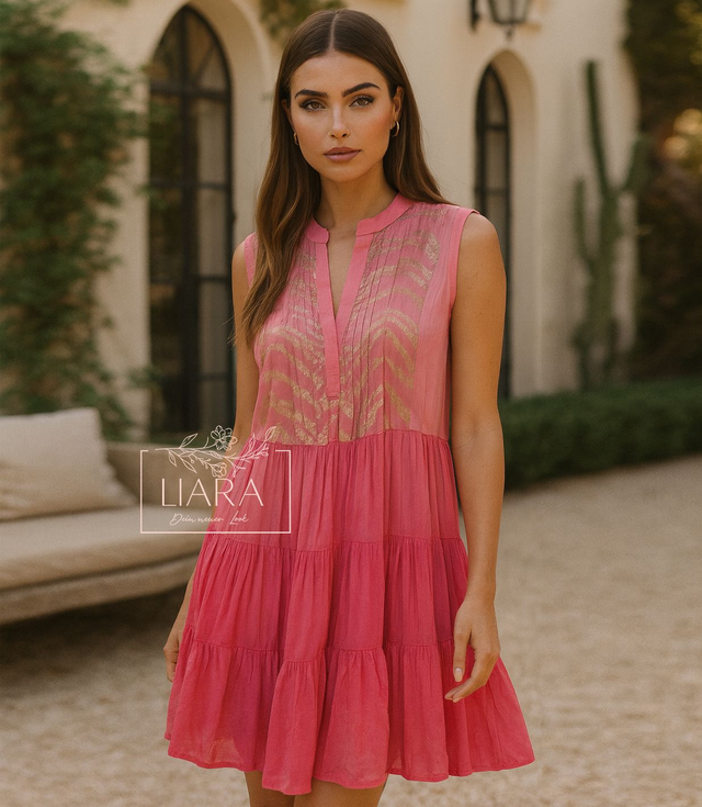 Traum Sommer Kleid lachs rosa Gr M 