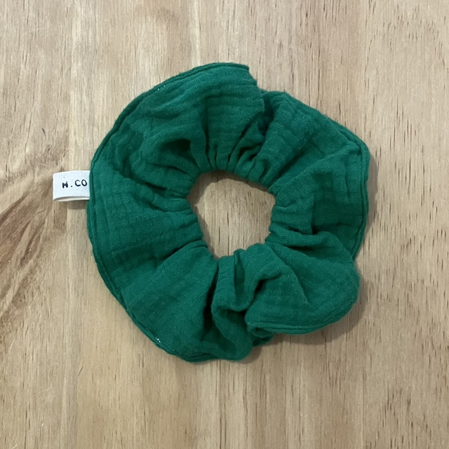Chouchou en coton vert 