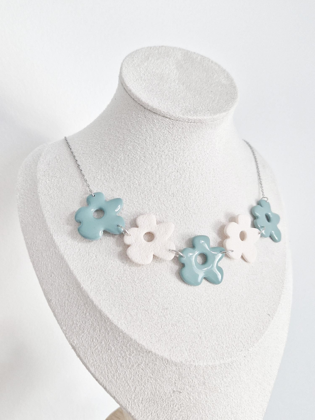 Collier Laurence, bleu/blanc
