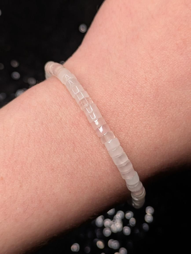 Bracelet quartz rose heishi
