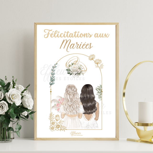 Affiche Mariage - Félicitations aux mariées