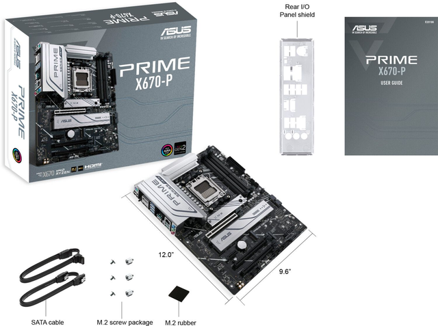 02.3.0005 – Scheda Madre ASUS Prime X670‑P – ATX high‑end nera per Ryzen 7000/8000/9000