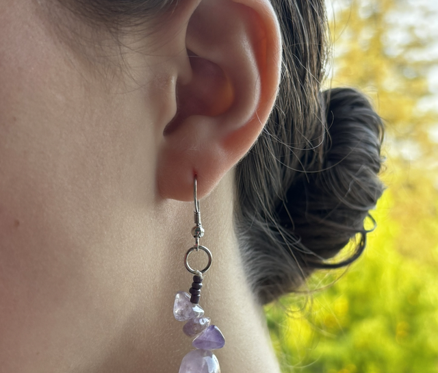 Aros piedras amatista