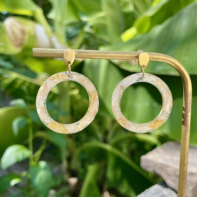 Boucles Daisy - blanches et or 