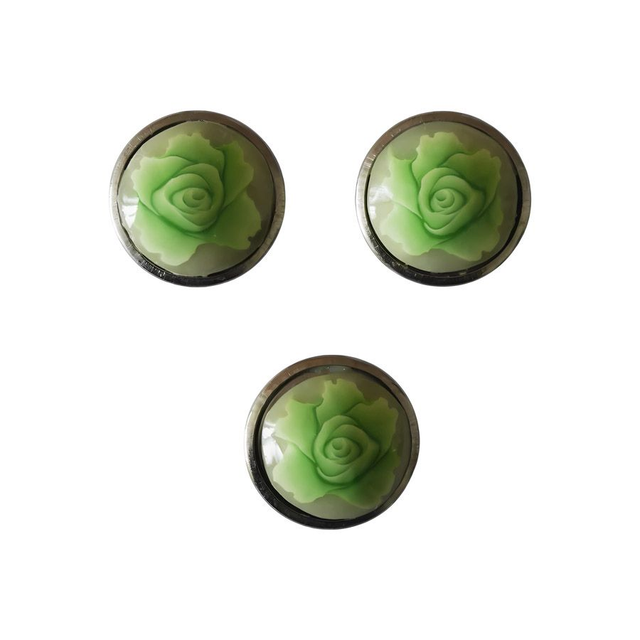 Bouton pression rose verte