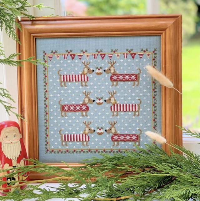 Chilly Dogs Cross Stitch Sampler