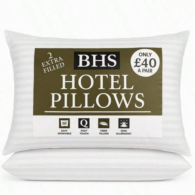 2 Stripe Pillow Bounce Back Extra Filled Pillows Hotel Quality Hotel Pillows