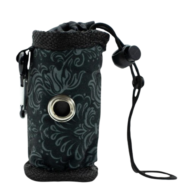 Distributeur de sacs à crottes Noir à fleurs