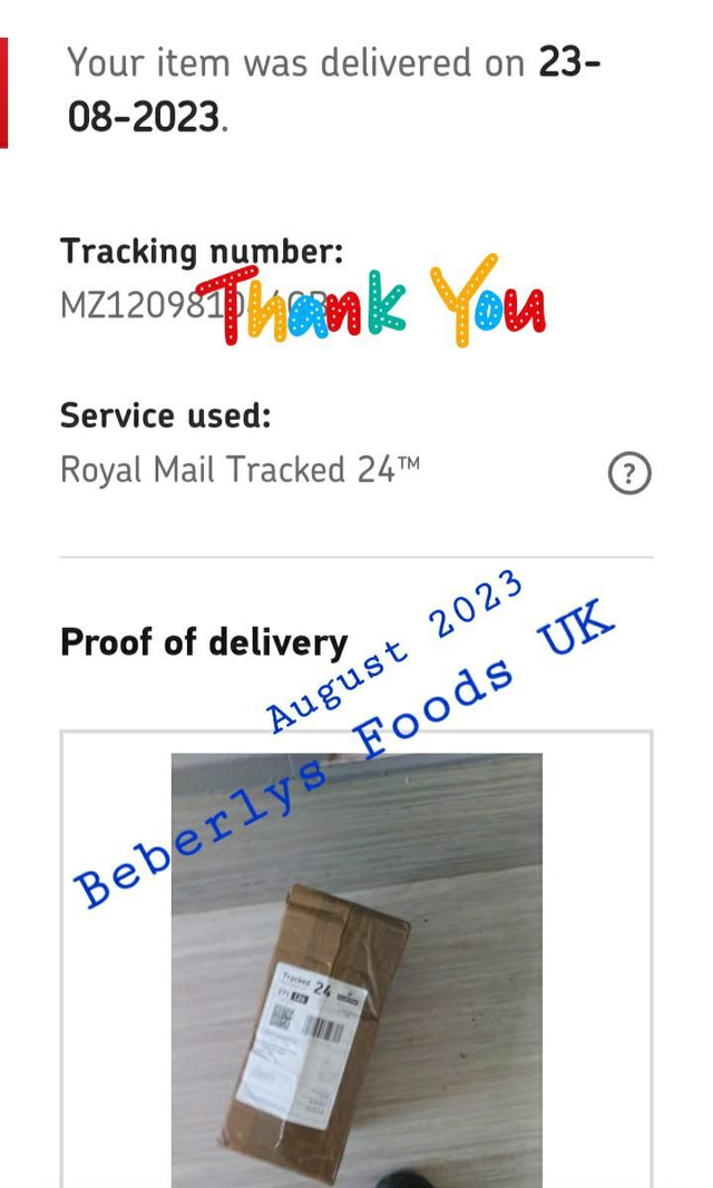 Customer Feedback, Mrs TAN ( August 2023- England)