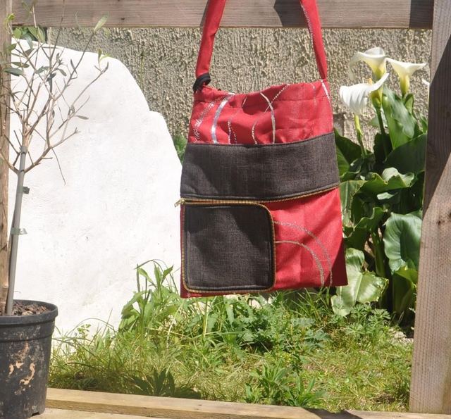 Sac extensible "orange - rouge"