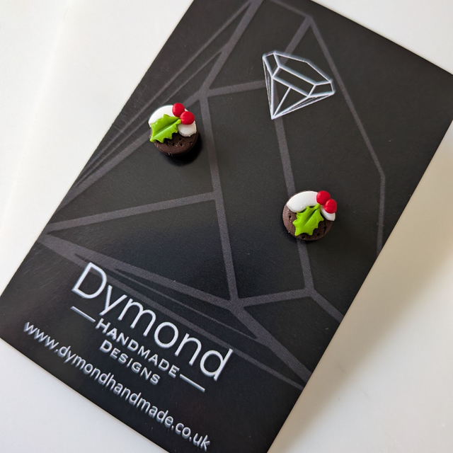 Christmas Pudding Stud Earrings 