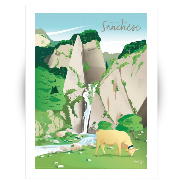 Affiche Sanchèse, Lescun 30x40 