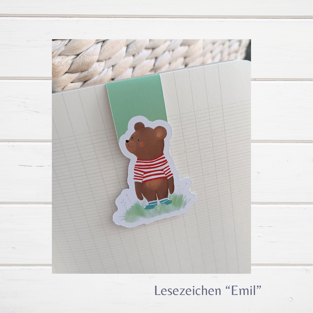 "Bär Emil" - Magnetisches Lesezeichen 