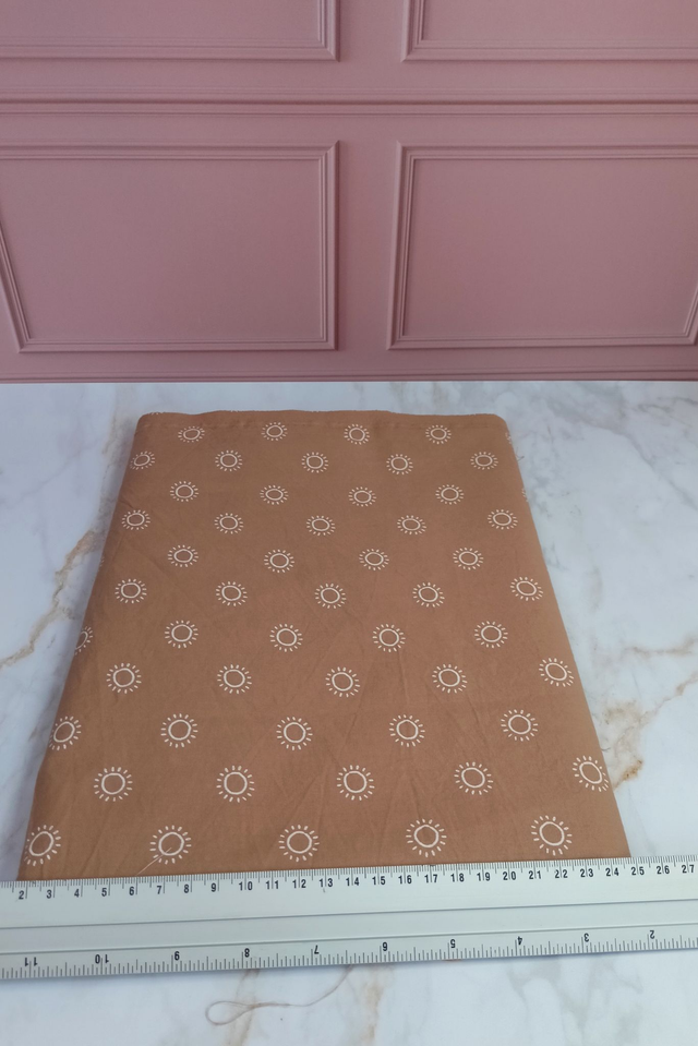 Tissu coton nude/soleil blanc