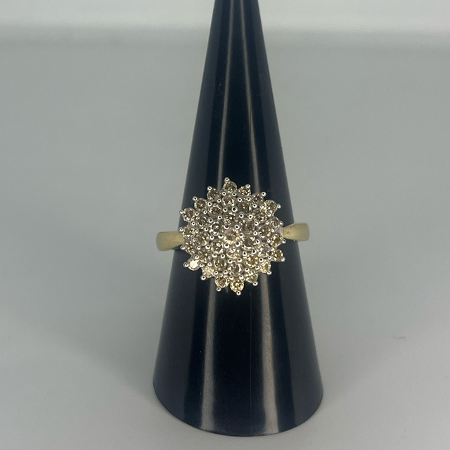 Vintage 9ct Gold Cluster Ring - Size P