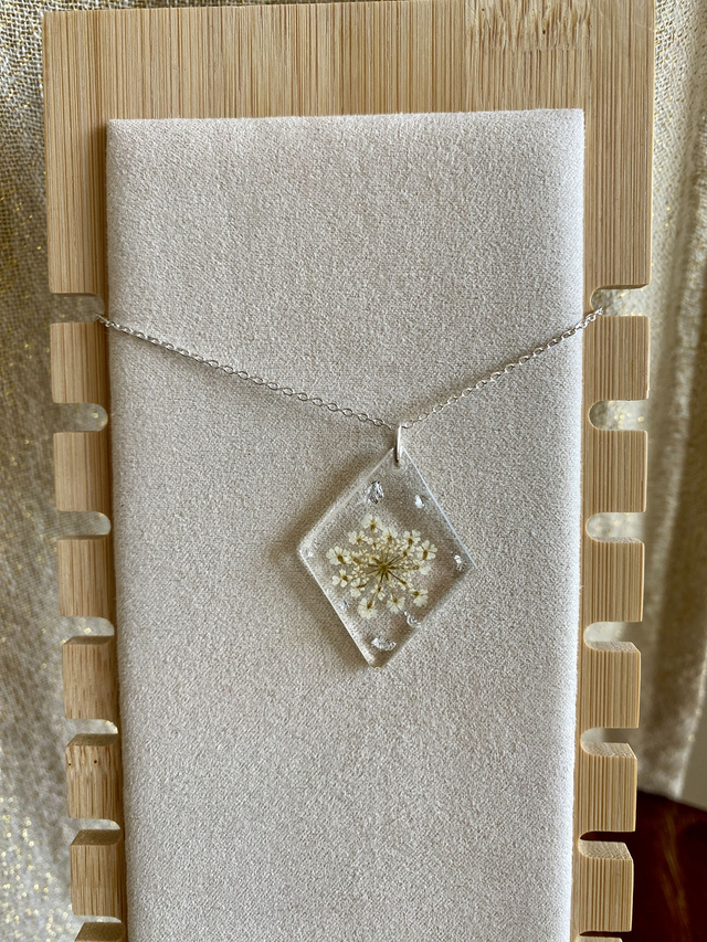 Collier argent 925 losange - carotte sauvage