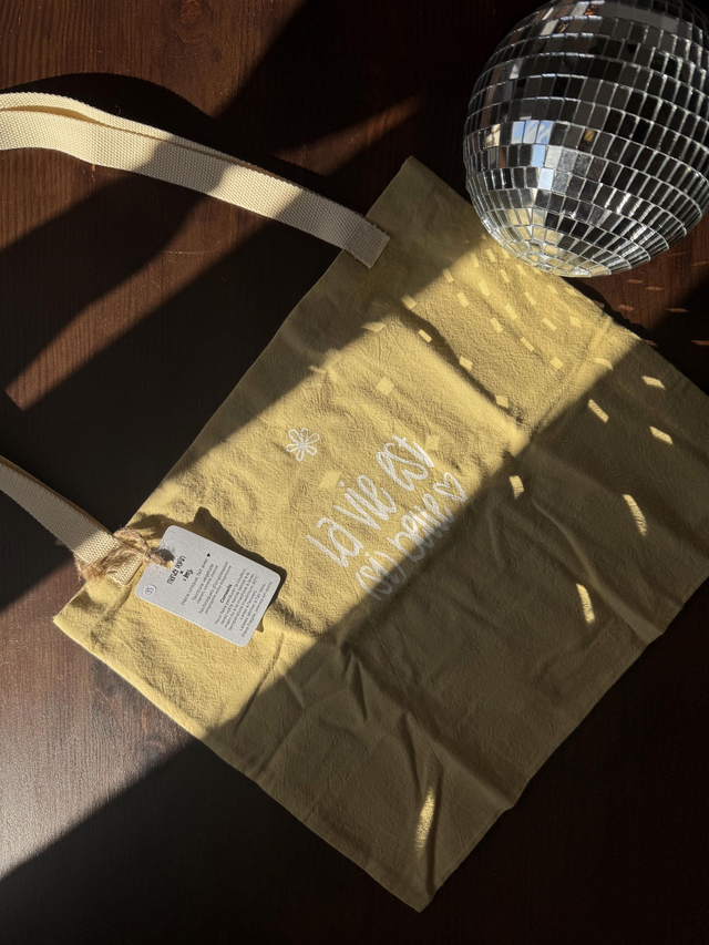 Tote bag vert anis - La vie est (si) belle 🌞