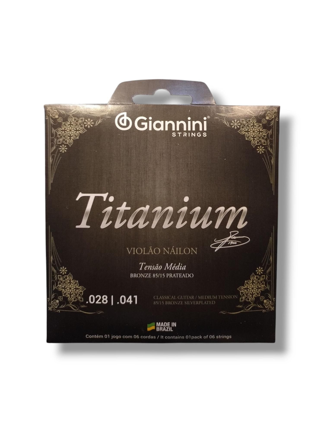 138 - Encordoamento Cordas Violão Nylon Tensão Média GENWTM Giannini Titanium 