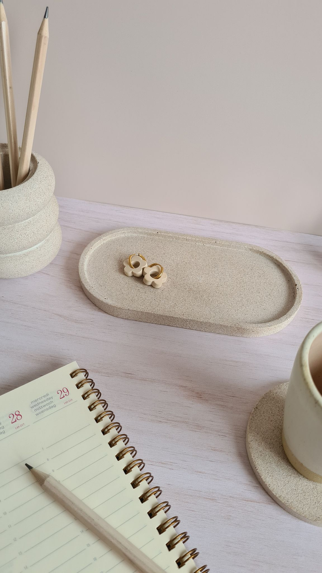 Vide-poche allongé – Beige sable
