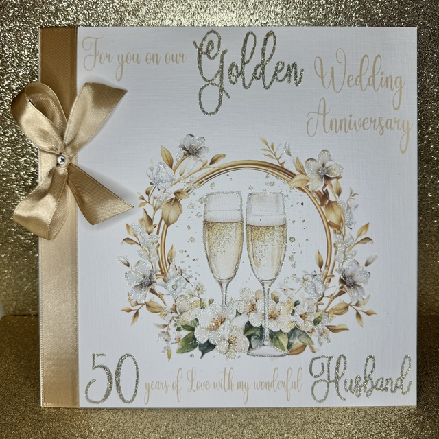 Glitter Anniversary Card 8x8" 