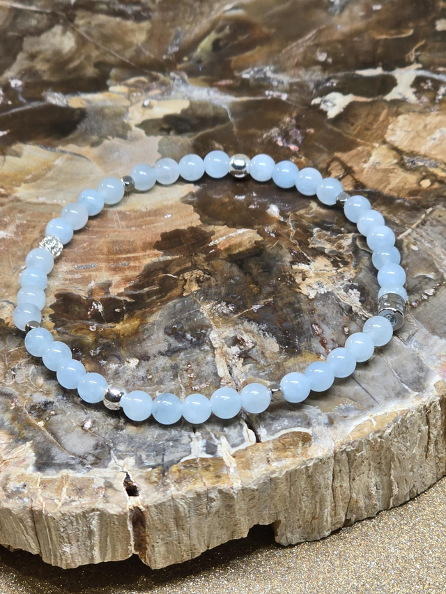 Bracelet Aigue marine en 0,4 cm