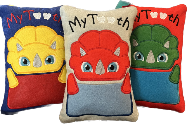 Tooth Pillows -Triceratops
