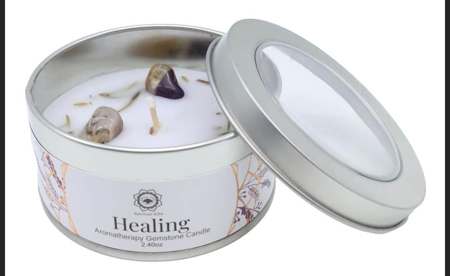 Bougie GREEN TREE - Guérison améthyste et lavande 