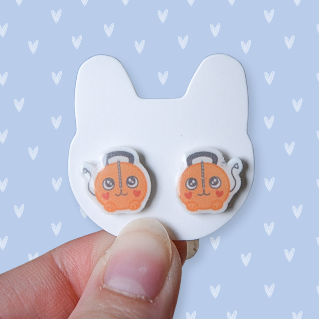 Pochita stud earrings