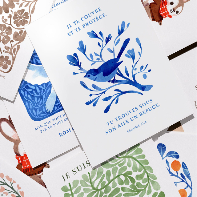 Set de 9 cartes chrétiennes - format A6 (105 x 148 mm)