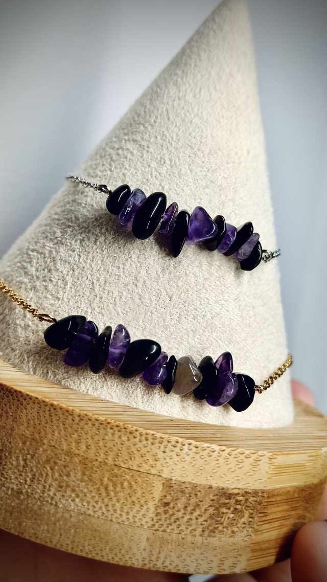 Bracelet OBSIDIENNE ET AMÉTHYSTE