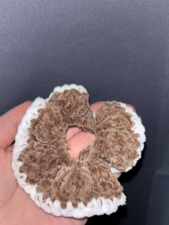 Chouchou marron/blanc 