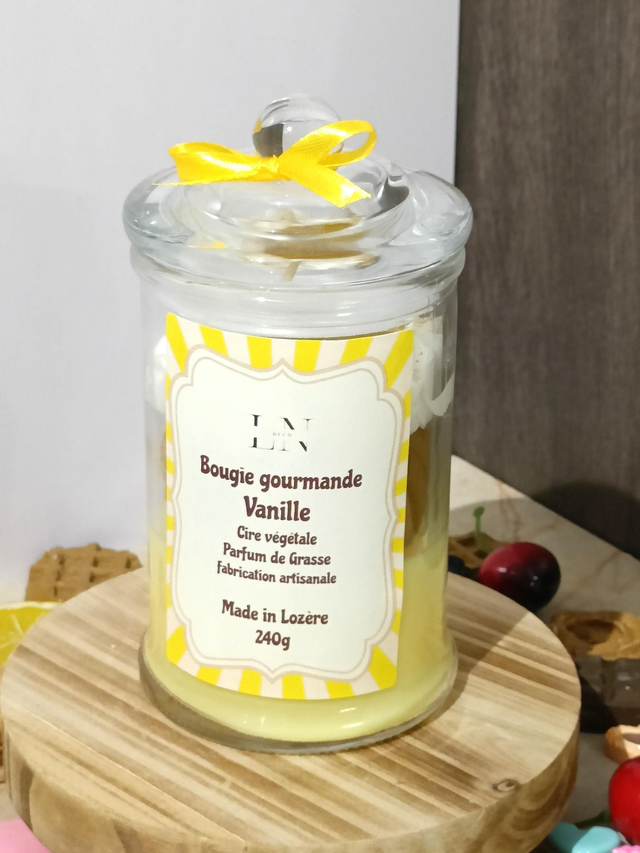 Bougie bonbonnière gourmande vanille