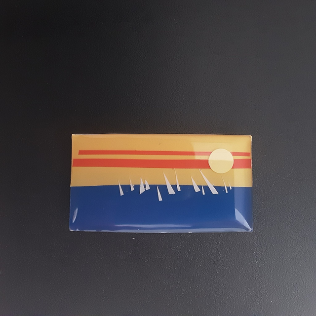 Broche rectangle collection maritime décor mer ciel et bateau