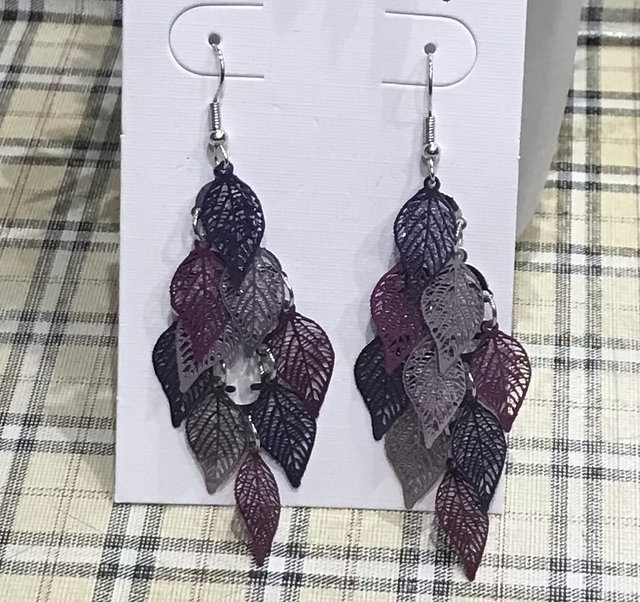 Mixed Purple Dangling Earrings- PUR28